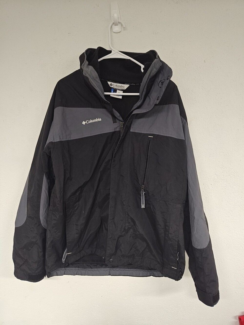 Vintage 00s Columbia Interchange 3-in-1 Jacket Men M Black Gray Fleece